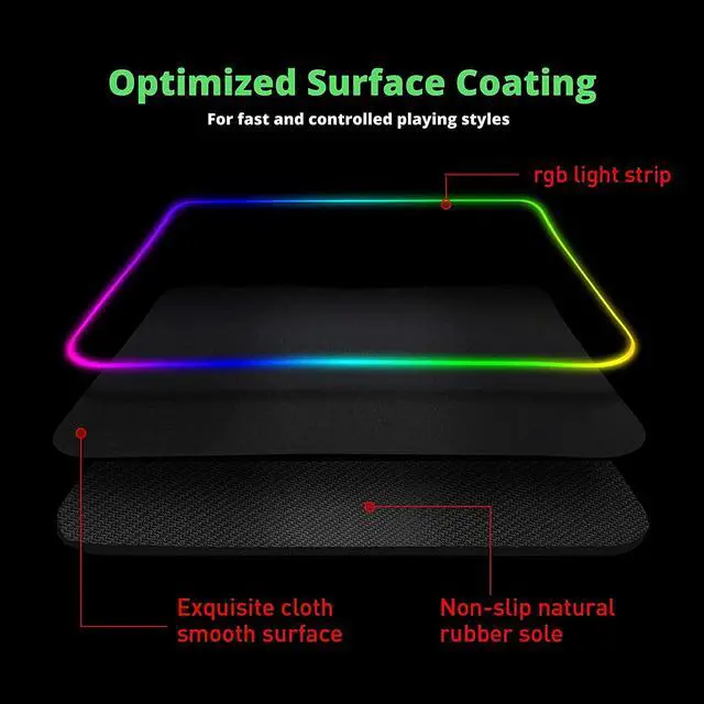 Alt view image 4 of 10 - PHILIPS Gaming Mouse Pad Non-Slip Rubber Base, Adjustable Brightness and Wireless Charging for Laptop Computer PC Games (13.9 x 10 inch)