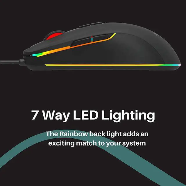 Alt view image 3 of 7 - PHILIPS RGB Wired Gaming Mouse, 7 Programmable Buttons, Adjustable DPI, Comfortable Grip Ergonomic Optical PC Computer precise mouse Gamer Mouse