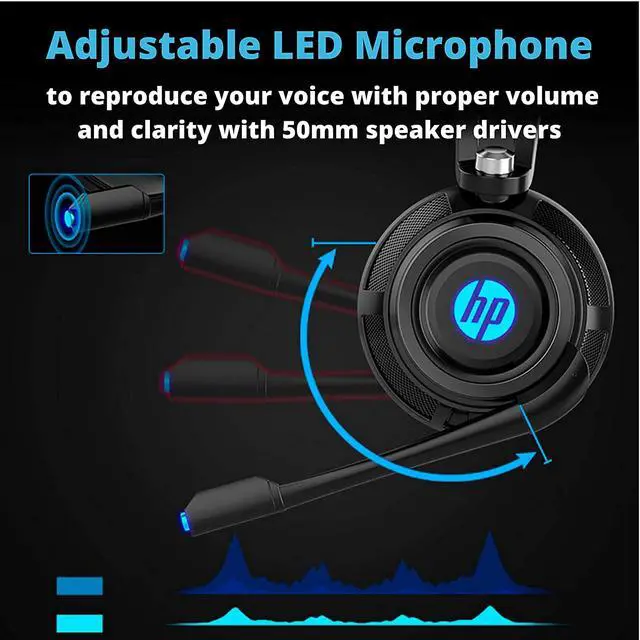 Alt view image 3 of 7 - HP Wired Stereo Gaming Headset with mic, for PS4, Xbox One, Nintendo Switch, PC, Mac, Laptop, Over Ear Headphones PS4 Headset Xbox One Headset and LED Light