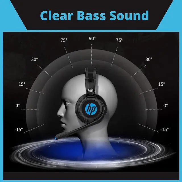 Alt view image 4 of 7 - HP Wired Stereo Gaming Headset with mic, for PS4, Xbox One, Nintendo Switch, PC, Mac, Laptop, Over Ear Headphones PS4 Headset Xbox One Headset and LED Light