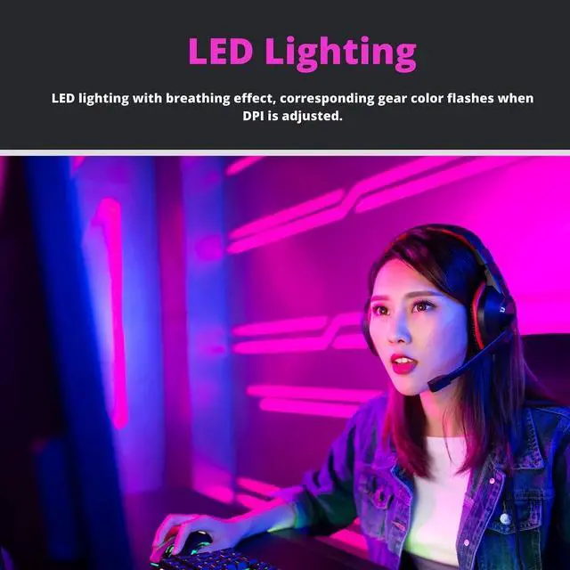 Alt view image 7 of 8 - HP Wired Ergonomic RGB Gaming Mouse, Adjustable DBI with Programmable Buttons and Breathing Light USB Computer Mouse