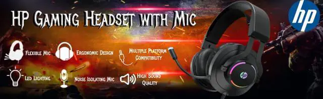 Alt view image 6 of 14 - HP Wired Over Ear Gaming Headset with Noise Cancelling Microphone  with LED Lights for Xbox One Controller, PS4, PC, Laptop, Nintendo Switch (H360)