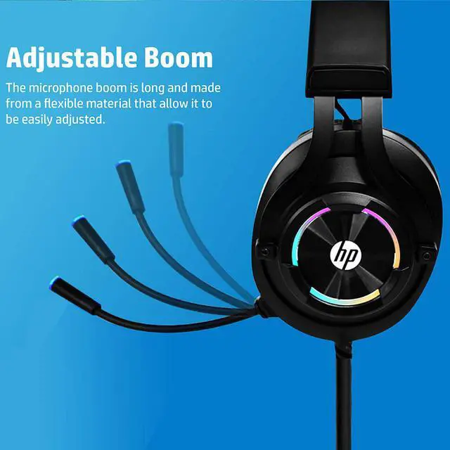 Alt view image 4 of 14 - HP Wired Over Ear Gaming Headset with Noise Cancelling Microphone  with LED Lights for Xbox One Controller, PS4, PC, Laptop, Nintendo Switch (H360)