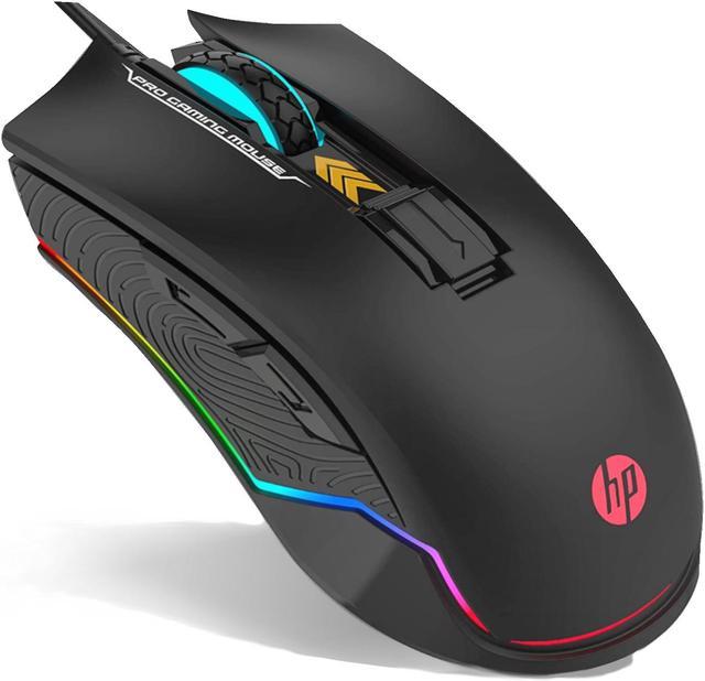 HP Wired Gaming Mouse LED RGB Backlit Adjustable 6200 DPI 6