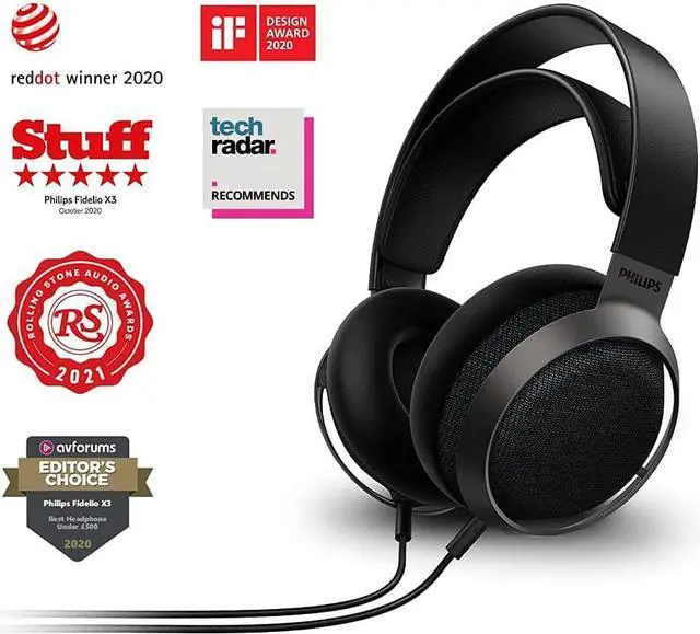 Alt view image 7 of 7 - Philips Fidelio X3 Wired Over-Ear Open-Back Headphones, Hi-Res, X3