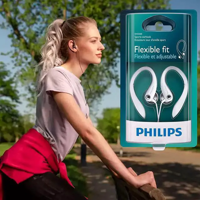 Alt view image 2 of 5 - Philips SHS32WT/37 Flexible Earhook Headphones White