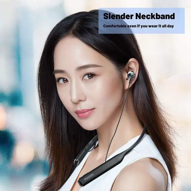Alt view image 5 of 6 - PHILIPS Bluetooth Neckband Headphones, Wireless IPX5 Waterproof, TAPN402