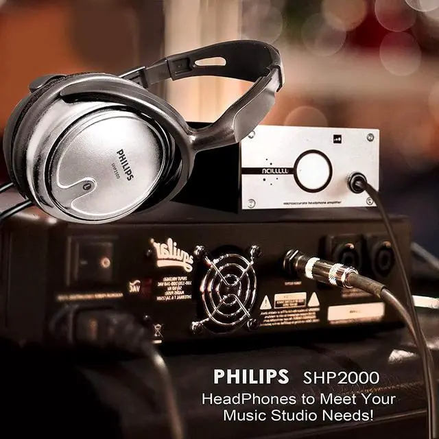 Alt view image 6 of 6 - Philips Over Ear Wired Studio Headphones with Volume Control for TV & PC with 3.5mm and 6.3mm Cable