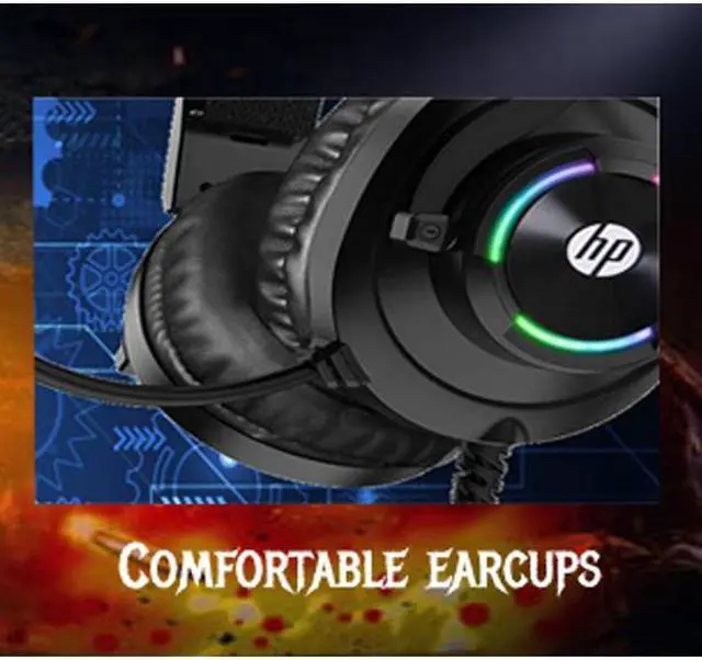 Alt view image 4 of 6 - HP Wired Gaming Headset W Microphone for Xbox One PS4 PS5 PC, Laptop Over the Ear Gaming Headphones W LED Lights