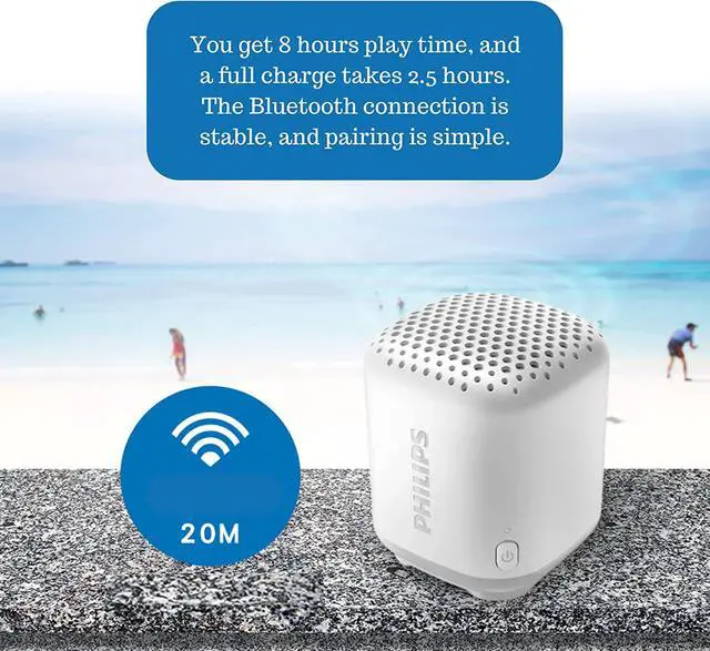 Alt view image 3 of 5 - Portable Bluetooth Speakers 2.5W, Compact Wireless Mono Sound IPX7 Waterproof Outdoor Speaker, 8 Hours Play Time, USB Type C Rechargeable