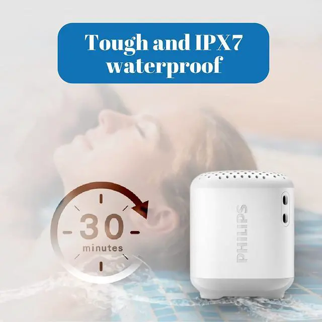 Alt view image 4 of 5 - Portable Bluetooth Speakers 2.5W, Compact Wireless Mono Sound IPX7 Waterproof Outdoor Speaker, 8 Hours Play Time, USB Type C Rechargeable