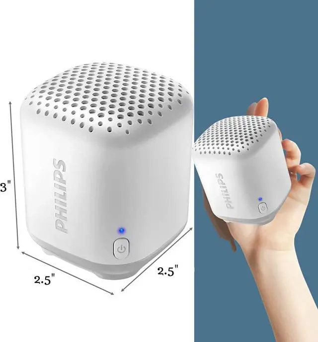 Alt view image 5 of 5 - Portable Bluetooth Speakers 2.5W, Compact Wireless Mono Sound IPX7 Waterproof Outdoor Speaker, 8 Hours Play Time, USB Type C Rechargeable
