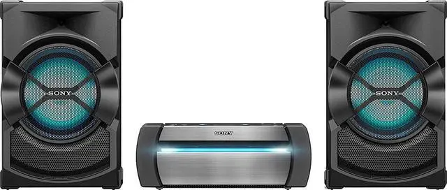 Alt view image 4 of 4 - Sony Home Stereo System with CD/DVD Player  Bluetooth Audio System with FM Radio, USB, NFC  Shelf System Built-in LED Speaker Lights with Karaoke, Guitar, DJ Effects, NeeGo 3.5mm Jack + Aux