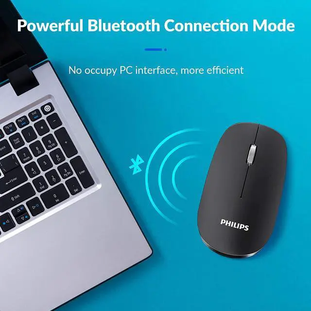 Alt view image 6 of 6 - PHILIPS SPK7305 Bluetooth Mouse for Computer, Black