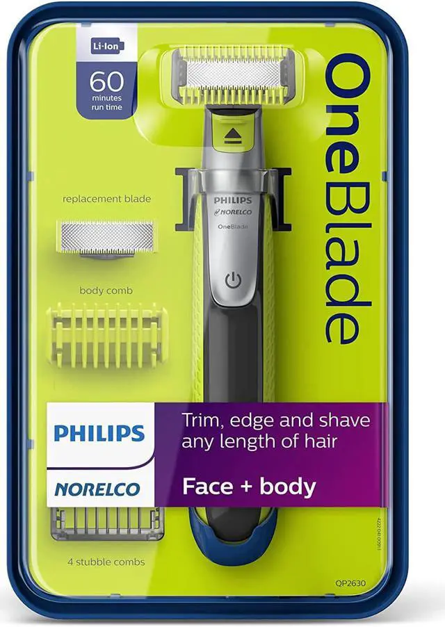 Alt view image 7 of 7 - Philips Norelco OneBlade Face + Body Hybrid Electric Trimmer and Shaver, QP2630/70