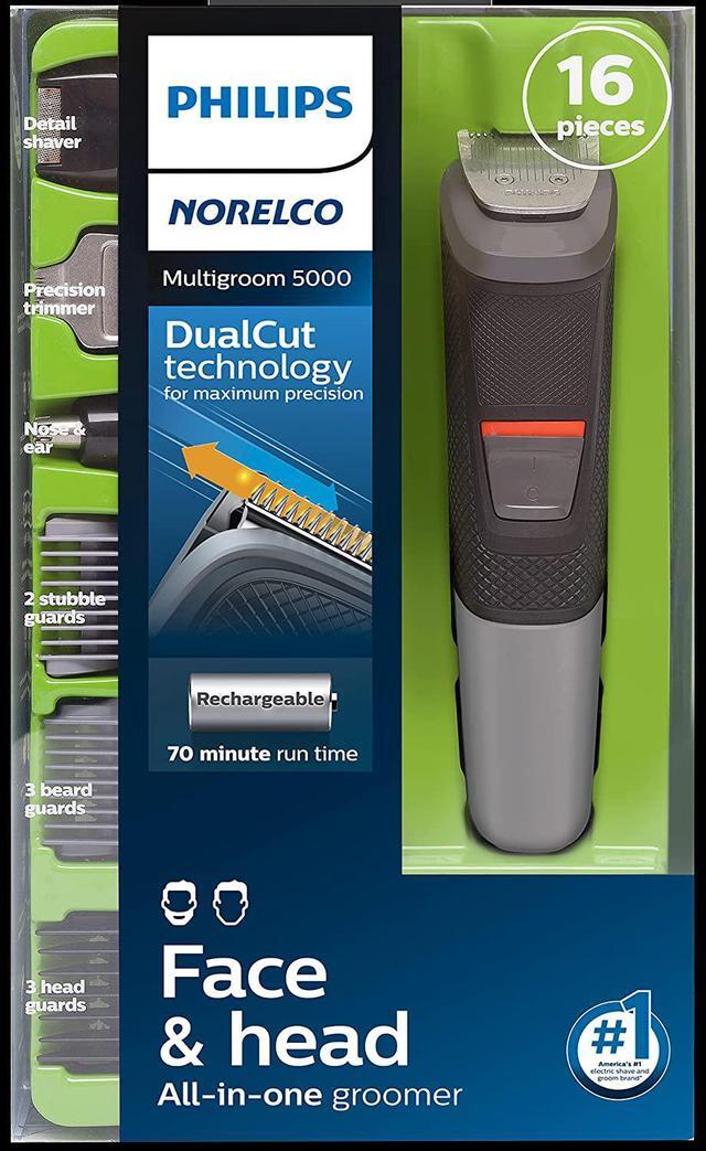 Alt view image 6 of 7 - Philips Norelco Multigroomer All-in-One Trimmer Series 5000, 18 Piece Mens Grooming Kit, for Beard Face, Hair, Body Hair Trimmer for Men, No Blade Oil Needed, MG5750/49