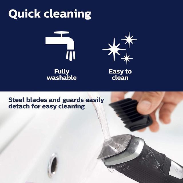 Alt view image 4 of 7 - Philips Norelco Multigroomer All-in-One Trimmer Series 5000, 18 Piece Mens Grooming Kit, for Beard Face, Hair, Body Hair Trimmer for Men, No Blade Oil Needed, MG5750/49