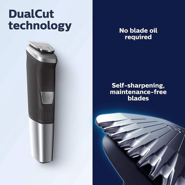 Alt view image 5 of 7 - Philips Norelco Multigroomer All-in-One Trimmer Series 5000, 18 Piece Mens Grooming Kit, for Beard Face, Hair, Body Hair Trimmer for Men, No Blade Oil Needed, MG5750/49