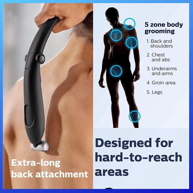 Alt view image 5 of 7 - Philips Norelco Body Groomer Series 3000 Body Shaver Showerproof Hair Trimmer for Men with Back Attachment
