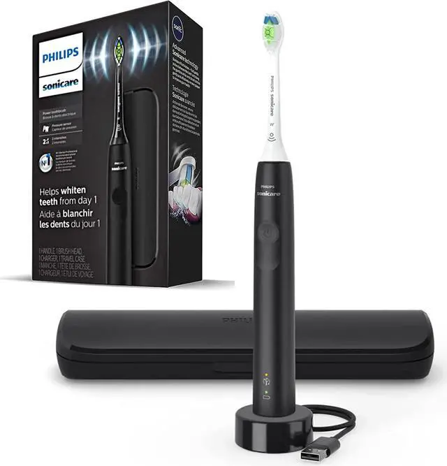 Main image of Philips Sonicare Electric Toothbrush DiamondClean, Rechargeable Electric Tooth Brush with Pressure Sensor, Sonic Electronic Toothbrush, Travel Case, Black