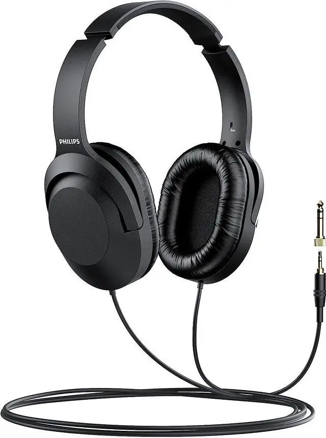 Alt view image 2 of 4 - PHILIPS Over Ear Wired Stereo Headphones for Podcasts, Studio Monitoring and Recording Headset for Computer, Keyboard and Guitar with 6.3 mm (1/4") Add On Adapter