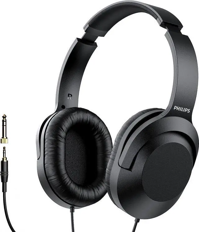 Main image of PHILIPS Over Ear Wired Stereo Headphones for Podcasts, Studio Monitoring and Recording Headset for Computer, Keyboard and Guitar with 6.3 mm (1/4") Add On Adapter