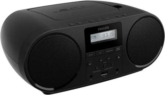 Main image of PHILIPS Portable Bluetooth CD Boombox with FM Radio, Dynamic Bass Boost Stereo Speakers, USB, AUX & Headphone Jack, Compact All-in-One CD Player with MP3/CD-RW