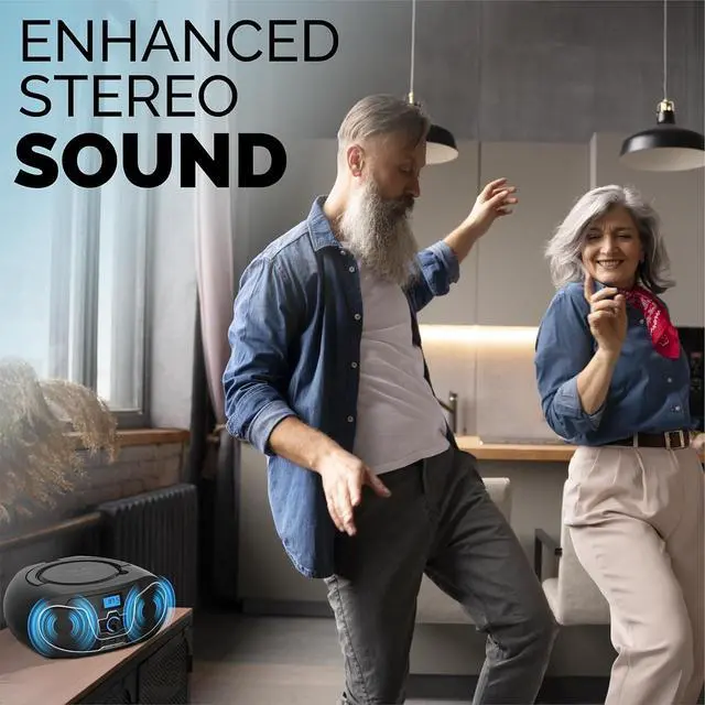 Alt view image 3 of 6 - PHILIPS Portable CD Boombox with Bluetooth, Dynamic Bass Boost, FM Radio, USB & AUX Input, Top-Loading Design, Clear Stereo Sound, CD-RW/MP3 Compatible