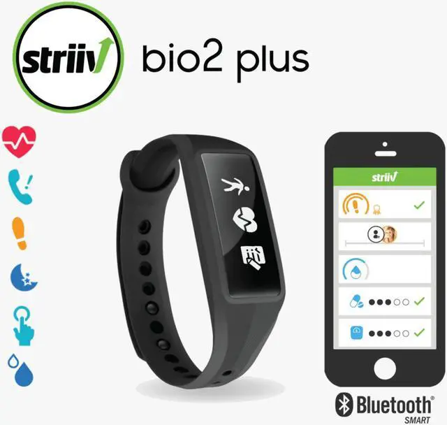 Alt view image 6 of 9 - Striiv Fusion Bio2 Plus Heart Rate Monitor Activity Tracker - Black