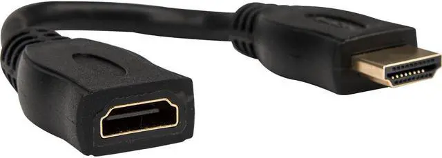 Alt view image 8 of 11 - Rocstor 6in High Speed HDMI Port Saver Cable M/F Black