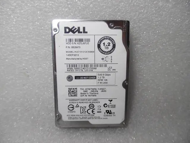 Main image of T6TWN Dell 1.2TB 10K 6Gb/s SAS 2.5 HDD For PowerEdge R320 R420