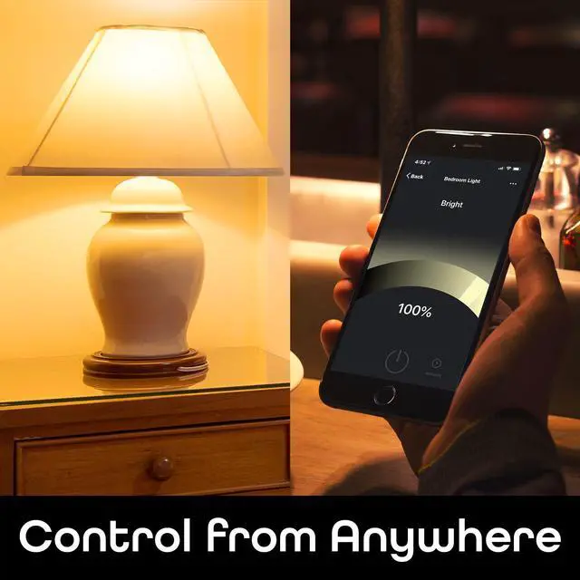 Alt view image 4 of 6 - Geeni GN-BW902-999 Lux 800 Dimmable Warm Wi-fi LED Smart Bulb