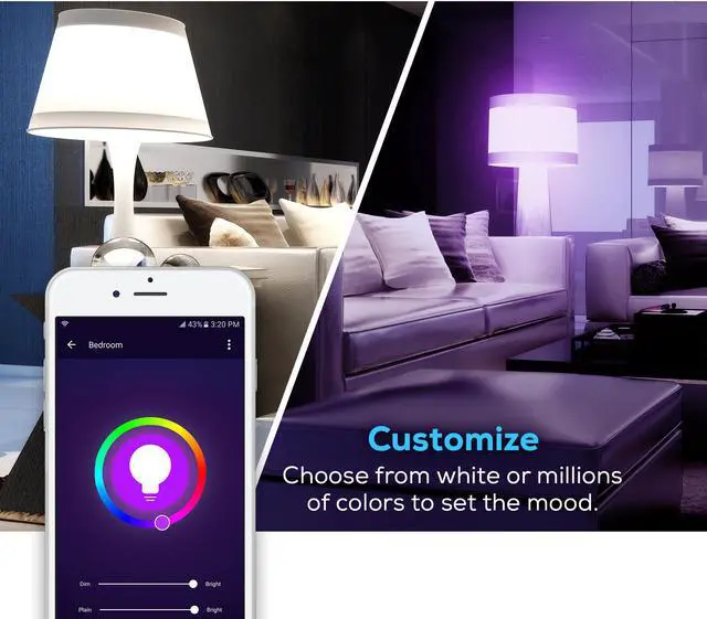 Alt view image 2 of 6 - Geeni PRISMA 450 (45W Equivalent) Multi-Color A19 Smart LED Light Bulb / Amazon Alexa / Google Assistant / Microsoft Cortana Compatible / No Hub Required