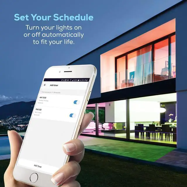 Alt view image 4 of 6 - Geeni PRISMA 450 (45W Equivalent) Multi-Color A19 Smart LED Light Bulb / Amazon Alexa / Google Assistant / Microsoft Cortana Compatible / No Hub Required