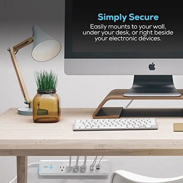 Alt view image 3 of 6 - Geeni GN-SW001-199 SURGE Smart Wi-Fi 4-Outlet 4-USB Surge Protector