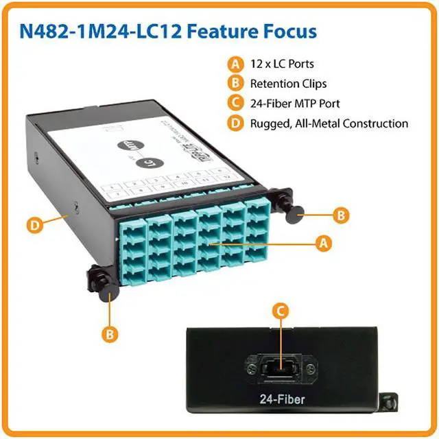 Alt view image 5 of 8 - 24-FIBER PATCH PANEL MTP/MPO TO X12 LC 10GB BREAKOUT CASSETTE