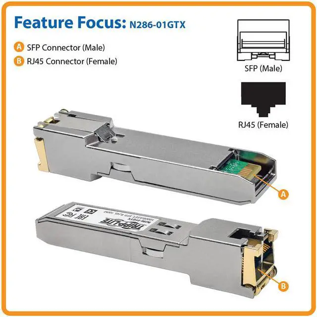 Alt view image 2 of 13 - TRIPP LITE TRANSCEIVER 1000BASE-T COPPER