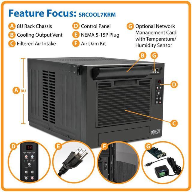 Alt view image 17 of 20 - Tripp Lite 7,000 BTU 120V Rack-Mounted Air Conditioning Unit (SRCOOL7KRM)