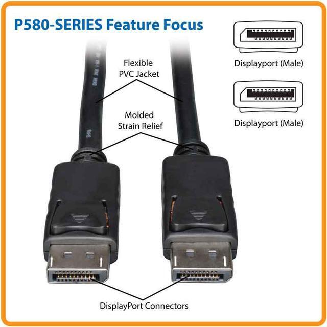 Alt view image 4 of 11 - Tripp Lite 100-ft. Displayport Monitor Cable M/M