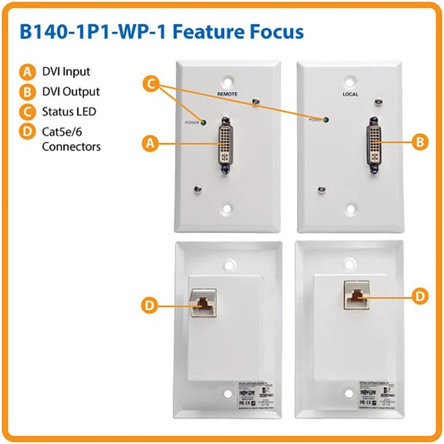 Alt view image 4 of 5 - Tripp Lite Dvi Over Cat5/Cat6 Video Extender Transmitter And Receiver Taa 100'
