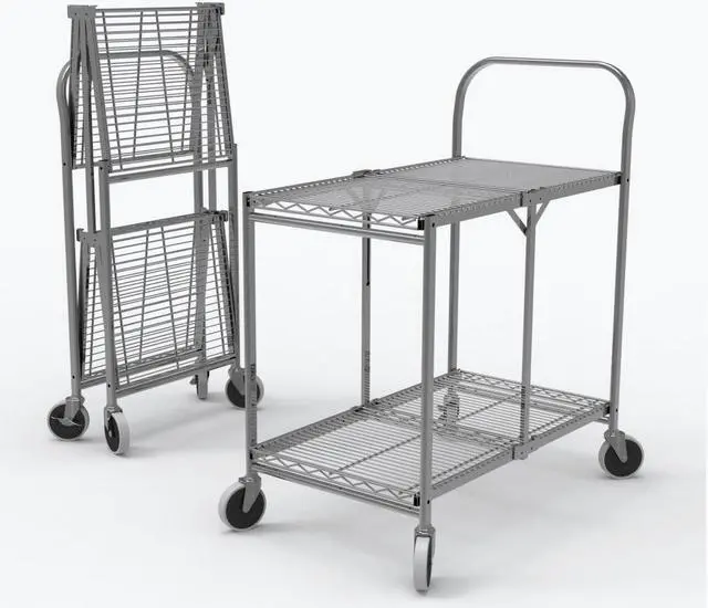 Alt view image 20 of 20 - WSCC-2 - Two-Shelf Collapsible Wire Utility Cart