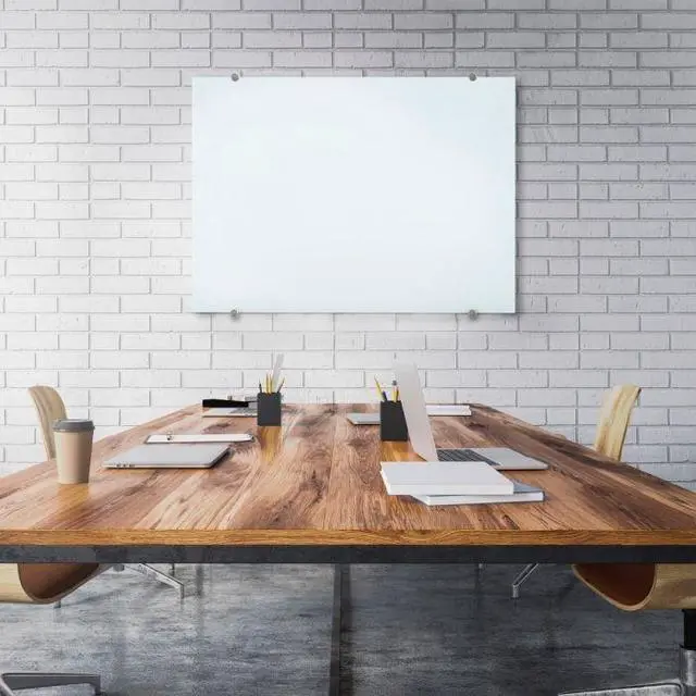 Alt view image 5 of 11 - Luxor Magnetic Wall-Mounted Glass Board - 48" x 36" - White Surface - Silver Aluminum Frame WGB4836M