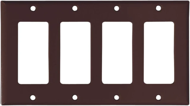 Main image of Cooper Wiring Devices 2164B-BOX Wallplate 4G Decorator Thermoset St BR
