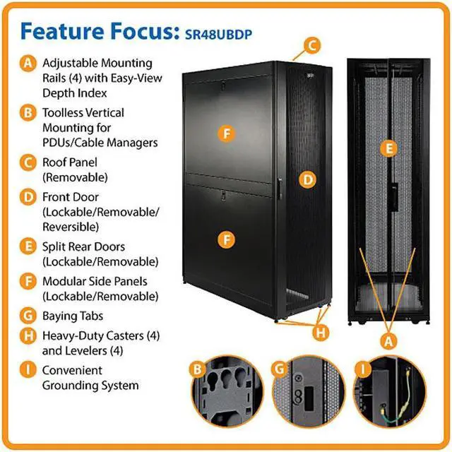 Alt view image 2 of 3 - Tripp Lite SmartRack SR48UBDP Rack Cabinet