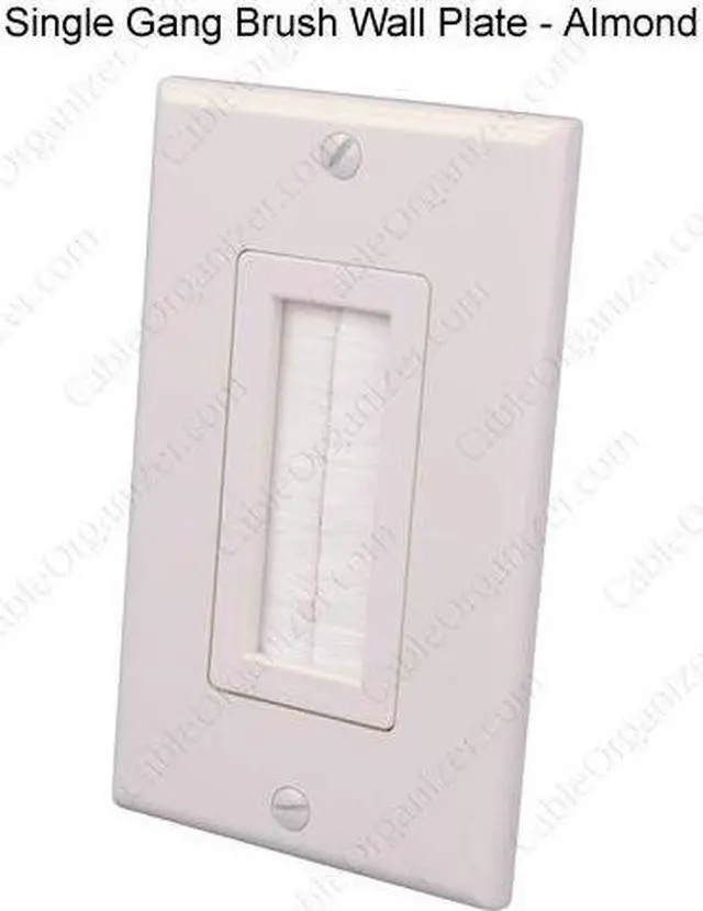 Alt view image 2 of 2 - Vanco 120817X 1-Gang Decorator-Style Brush Bulk Cable Wallplate - White