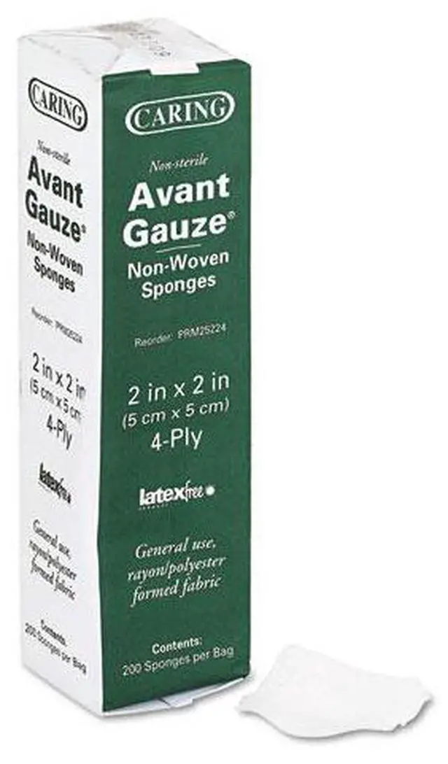 Main image of Gauze Sponges, 2 x 2, 4-Ply, Non-sterile, 200/Box