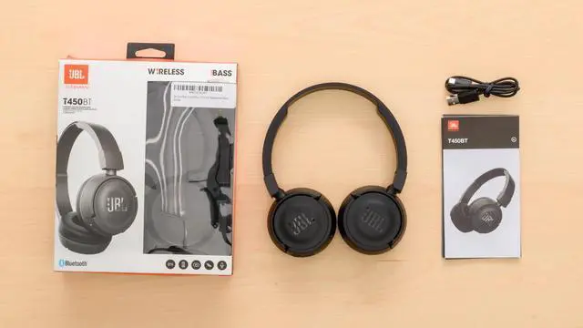 Alt view image 7 of 17 - JBL T450BT Wireless On-Ear Headphones with Built-In Remote and Microphone (Black)