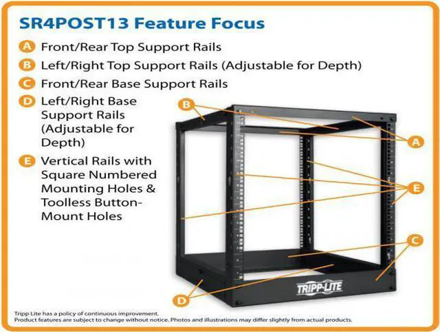 Alt view image 3 of 15 - SMARTRACK 4-POST RACK (13U)
