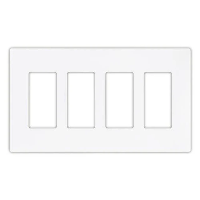 Alt view image 2 of 2 - Aspire 9524WS 4-Gang Wall Plate - White Satin