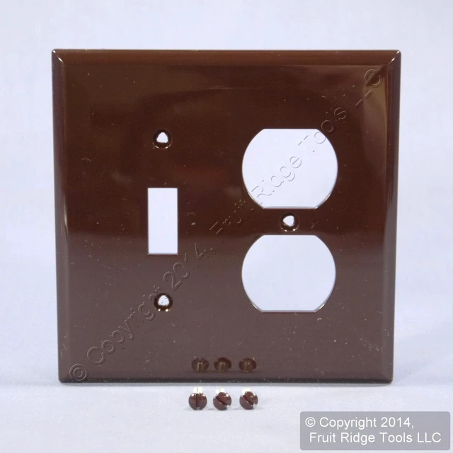 Main image of Cooper Wiring Devices PJ18B Wallplate 2G Toggle/Duplex Poly Mid BR